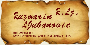 Ruzmarin LJubanović vizit kartica
